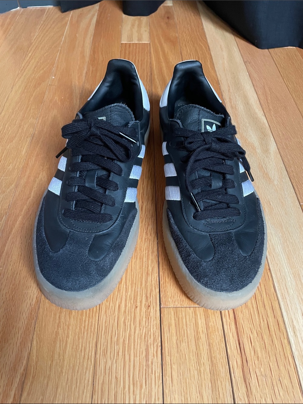 Adidas Samba Black and White Low-Top Sneakers with Gum Sole